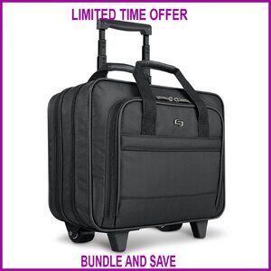 Rolling Laptop Bag with Wheels, Carry-On Size, Fits 15.6" Computer